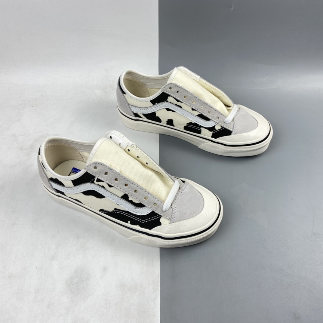 P150 Vans Style 36 Decon SF 黑白奶牛涂鸦 权志龙杀人鲸半月包头硫化滑板鞋 VN0A3DZ3OXS