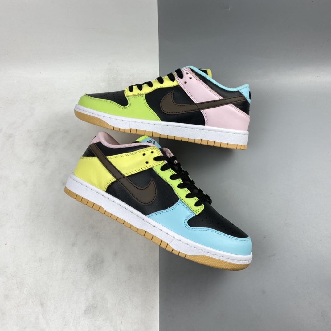 P320 Nike Dunk Low“Free 99”SB扣碎篮板 黑蓝黄 彩色拼接鸳鸯 DH0952-001