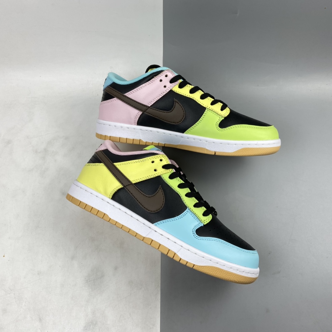 P320 Nike Dunk Low“Free 99”SB扣碎篮板 黑蓝黄 彩色拼接鸳鸯 DH0952-001
