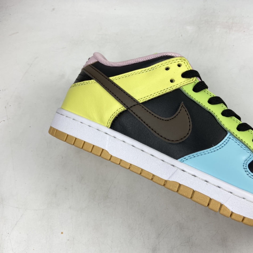 P320 Nike Dunk Low“Free 99”SB扣碎篮板 黑蓝黄 彩色拼接鸳鸯 DH0952-001