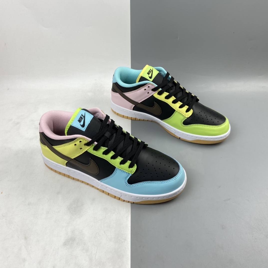 P320 Nike Dunk Low“Free 99”SB扣碎篮板 黑蓝黄 彩色拼接鸳鸯 DH0952-001