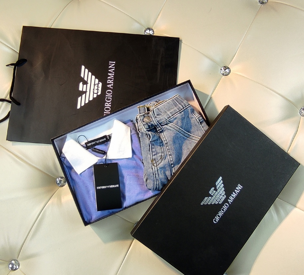 2021SS Armani Kids’ Suit: Soft Moderpolo Cowboys, High Quality, Full Package. - 图片 7