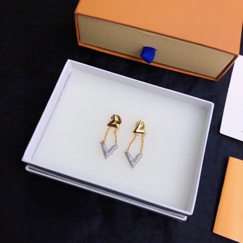 Buy Top High quality Replica
 Louis Vuitton Jewelry Earring Yellow Brass Vintage