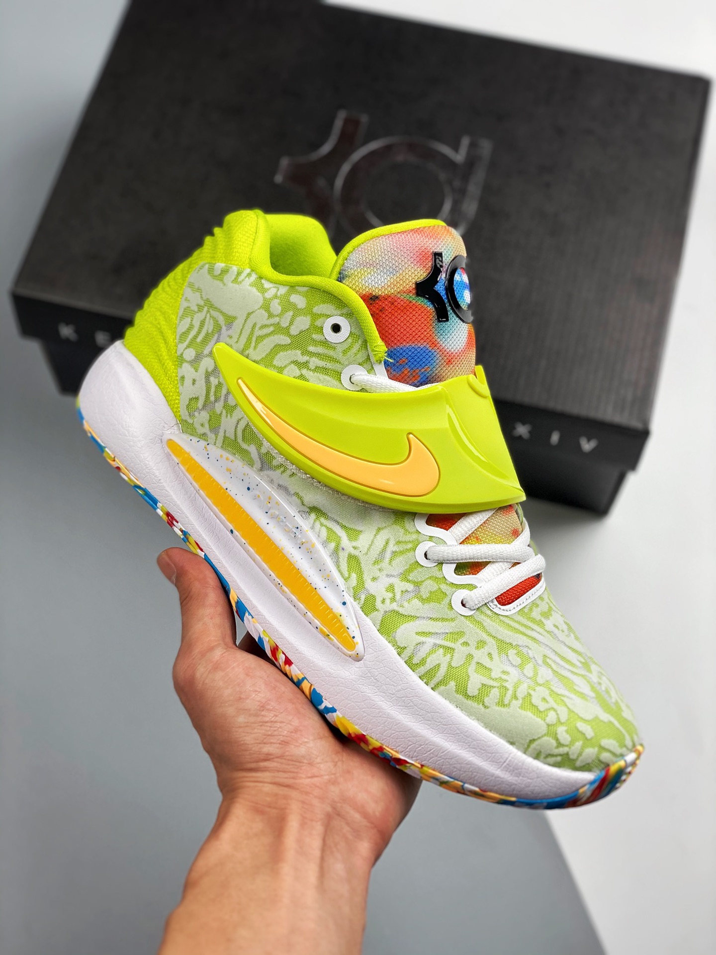 Nike Zoom KD 14 blanco verde versión nacional producción original de fábrica zapatillas de baloncesto con amortiguación…