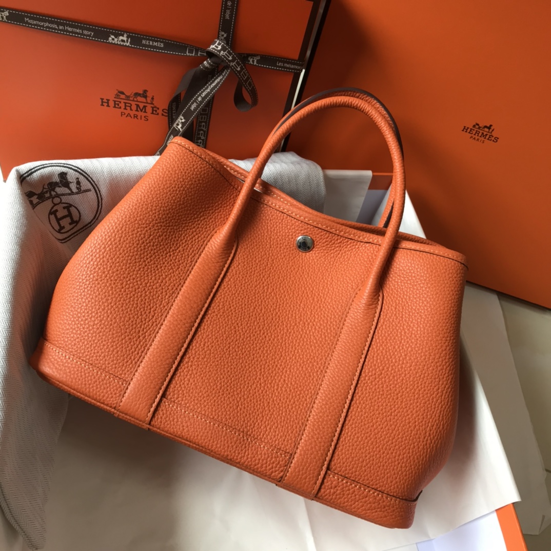 Hermès Garden Party 30 Orange Leather Tote Bag - Everyday Essential 2 i1620372236 1128 1
