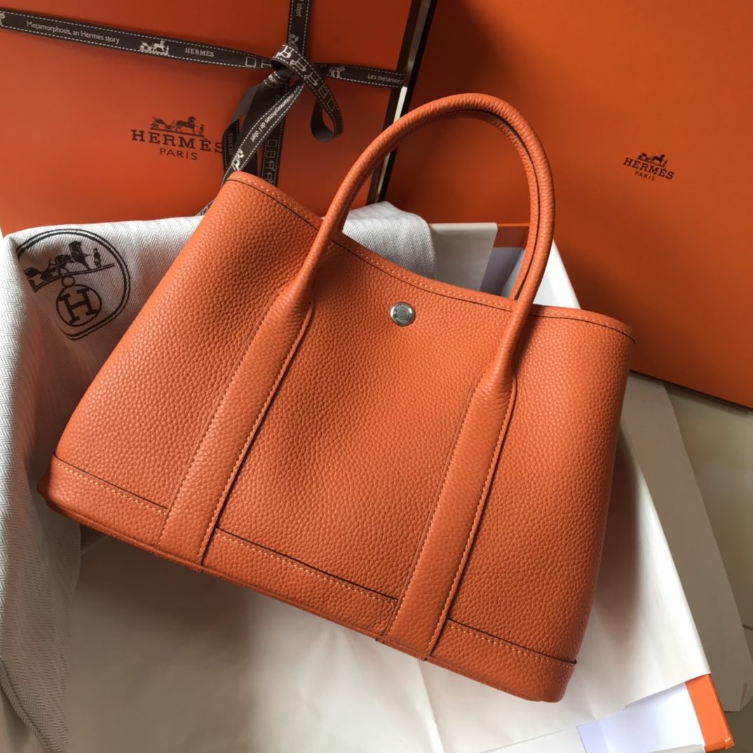 Hermès Garden Party 30 Orange Leather Tote Bag - Everyday Essential 1 i1620372236 2366 0