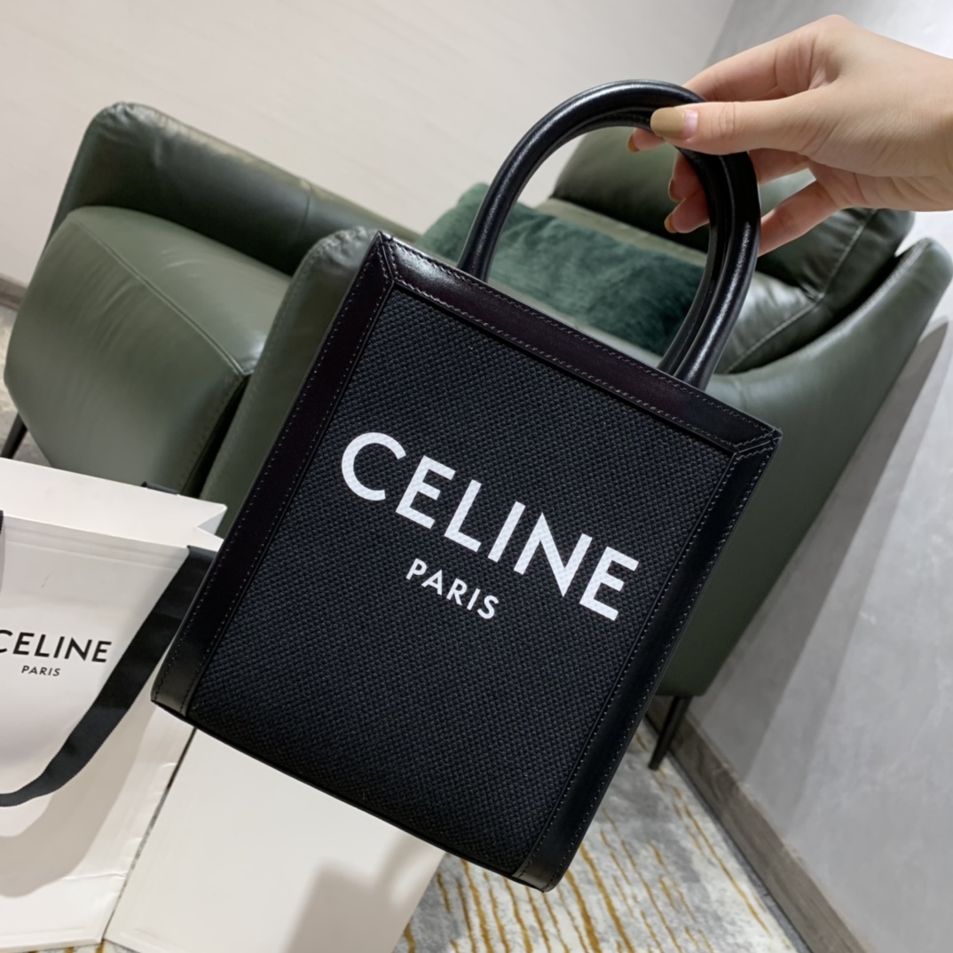 Celine思琳 Mini Cabas Tote Bag 194372麻布款黑色