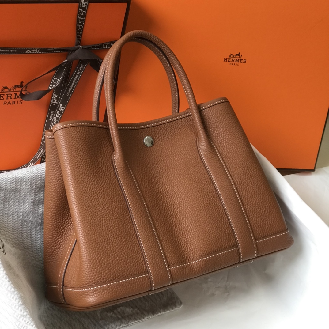 Hermès Garden Party 30 Gold Brown Leather Tote Bag - Everyday Essential 4 i1620377338 6235 3