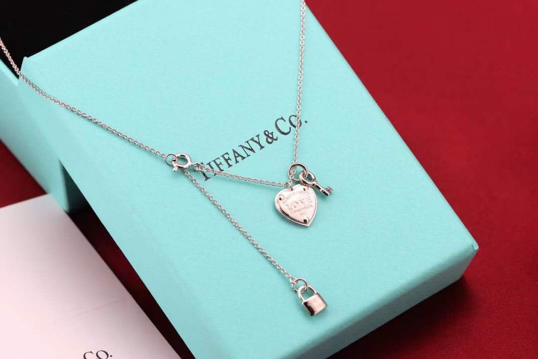 Tiffany & Co. Tiffany&Co. 心锁 纯银 锁骨项链