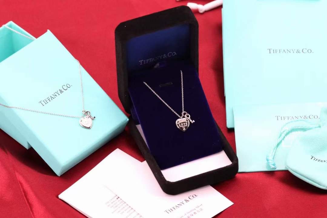 Tiffany & Co. Tiffany&Co. 心锁 纯银 锁骨项链