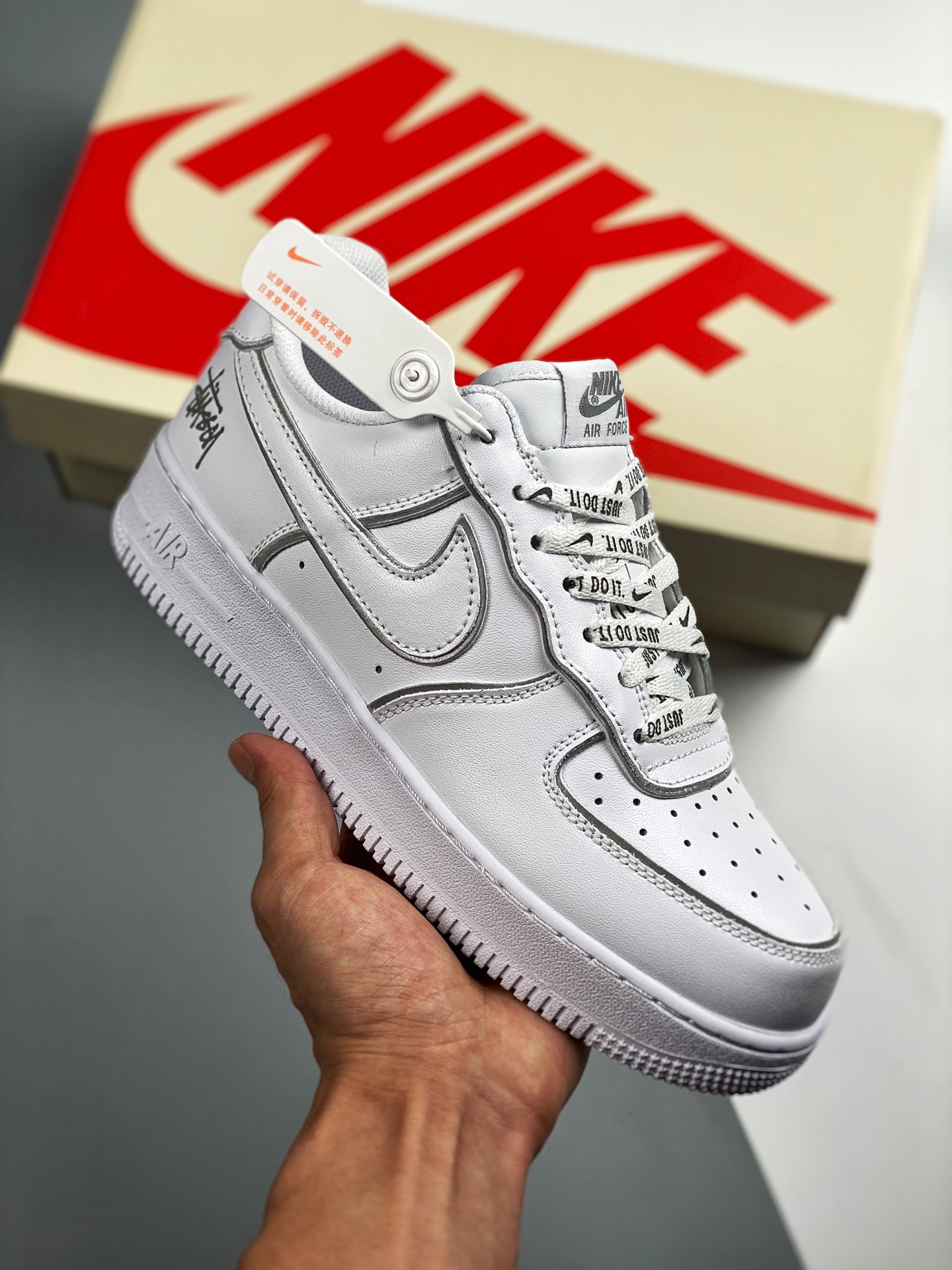 Nike Air Force 1 Low 3M blanco, nivel original, horma original y plantilla original, crea un estilo auténtico de Air Fo…