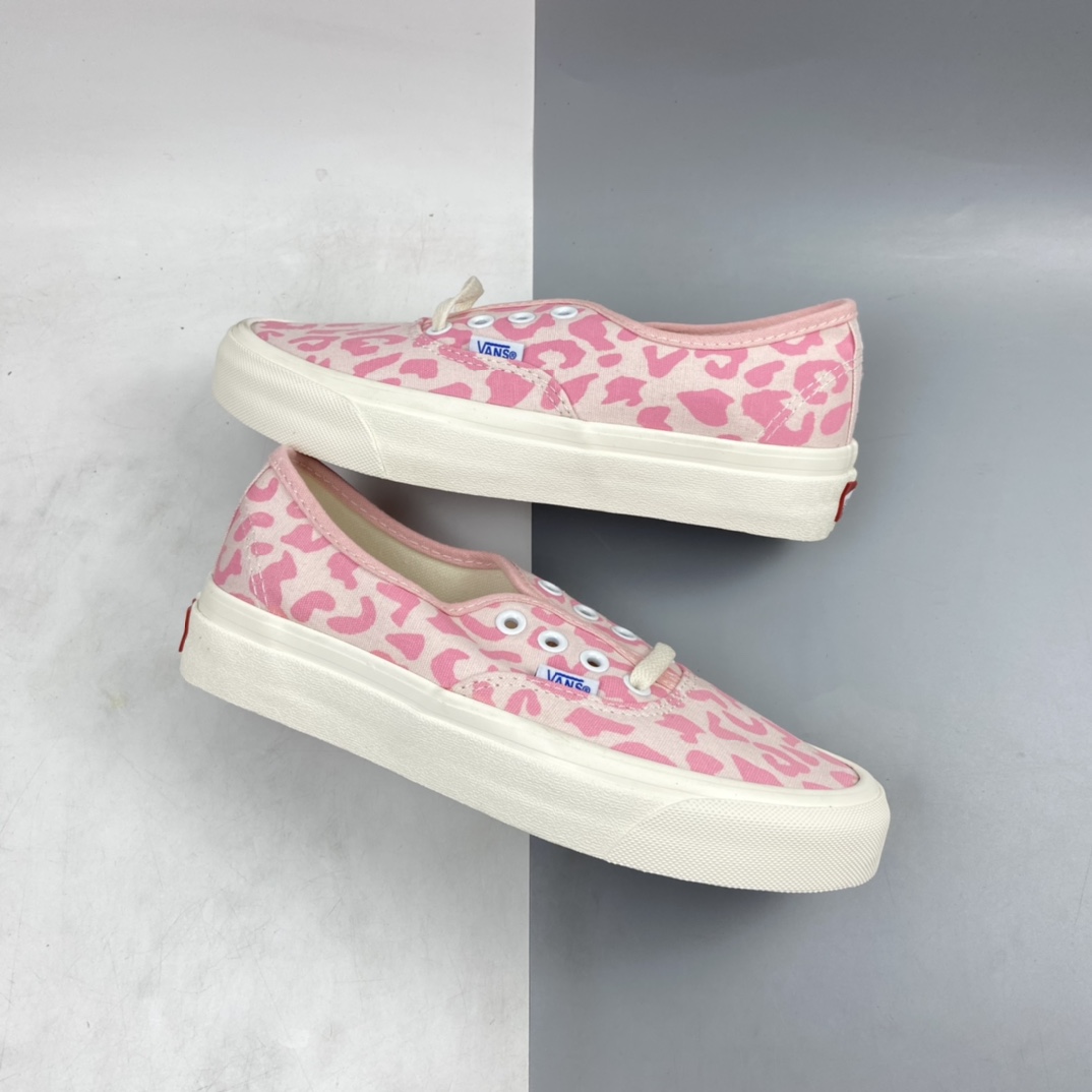 P130 Vans Vault OG Authentic LX 粉色豹纹 高端支线硫化帆布低帮休闲板鞋 VN0A38GRR89