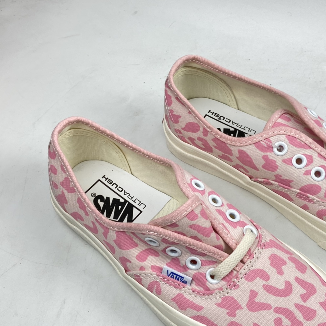 P130 Vans Vault OG Authentic LX 粉色豹纹 高端支线硫化帆布低帮休闲板鞋 VN0A38GRR89