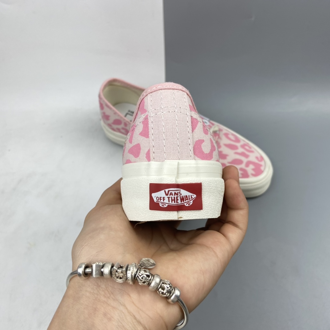P130 Vans Vault OG Authentic LX 粉色豹纹 高端支线硫化帆布低帮休闲板鞋 VN0A38GRR89