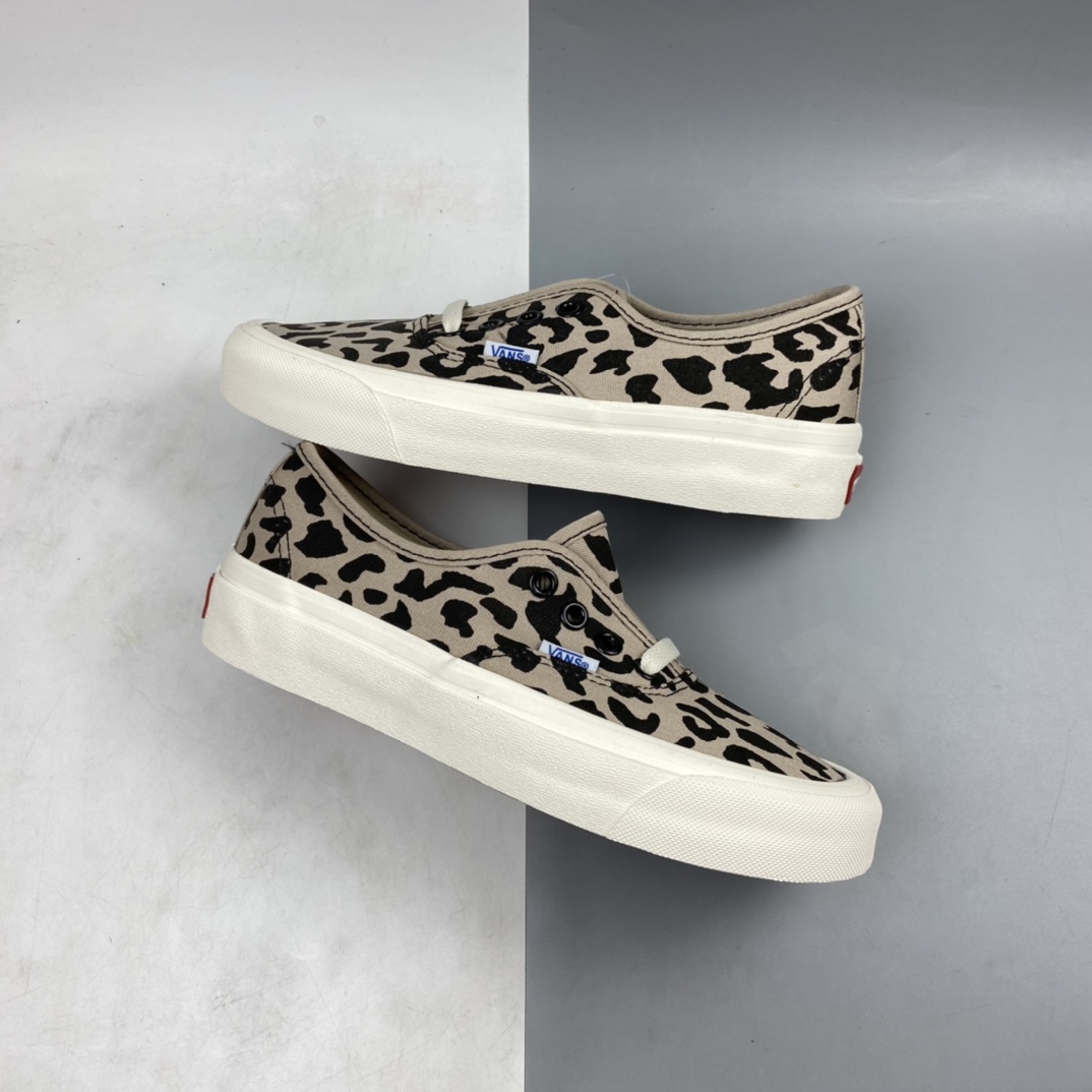 P130 Vans Vault OG Authentic LX 灰色豹纹 高端支线硫化帆布低帮休闲板鞋 VN0A38YYB89