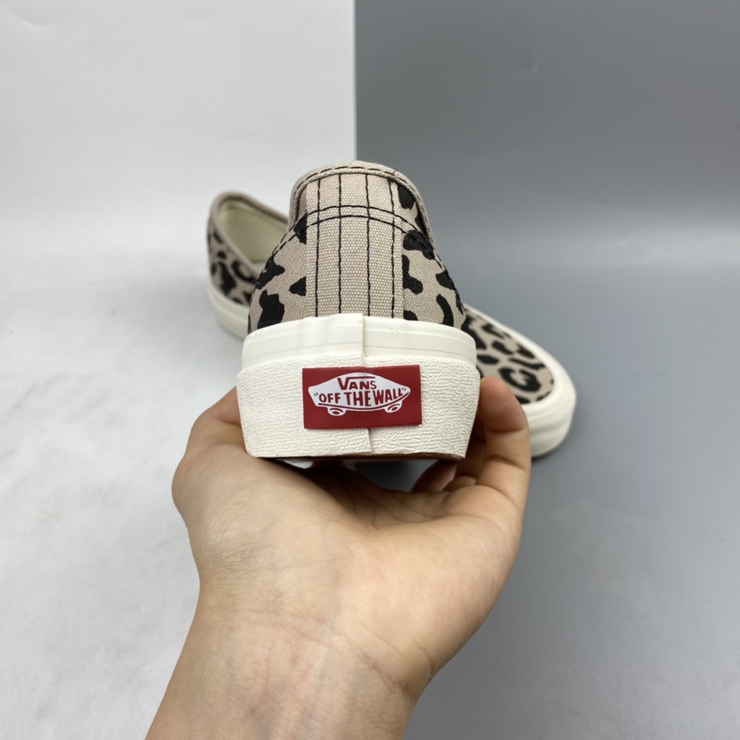 P130 Vans Vault OG Authentic LX 灰色豹纹 高端支线硫化帆布低帮休闲板鞋 VN0A38YYB89