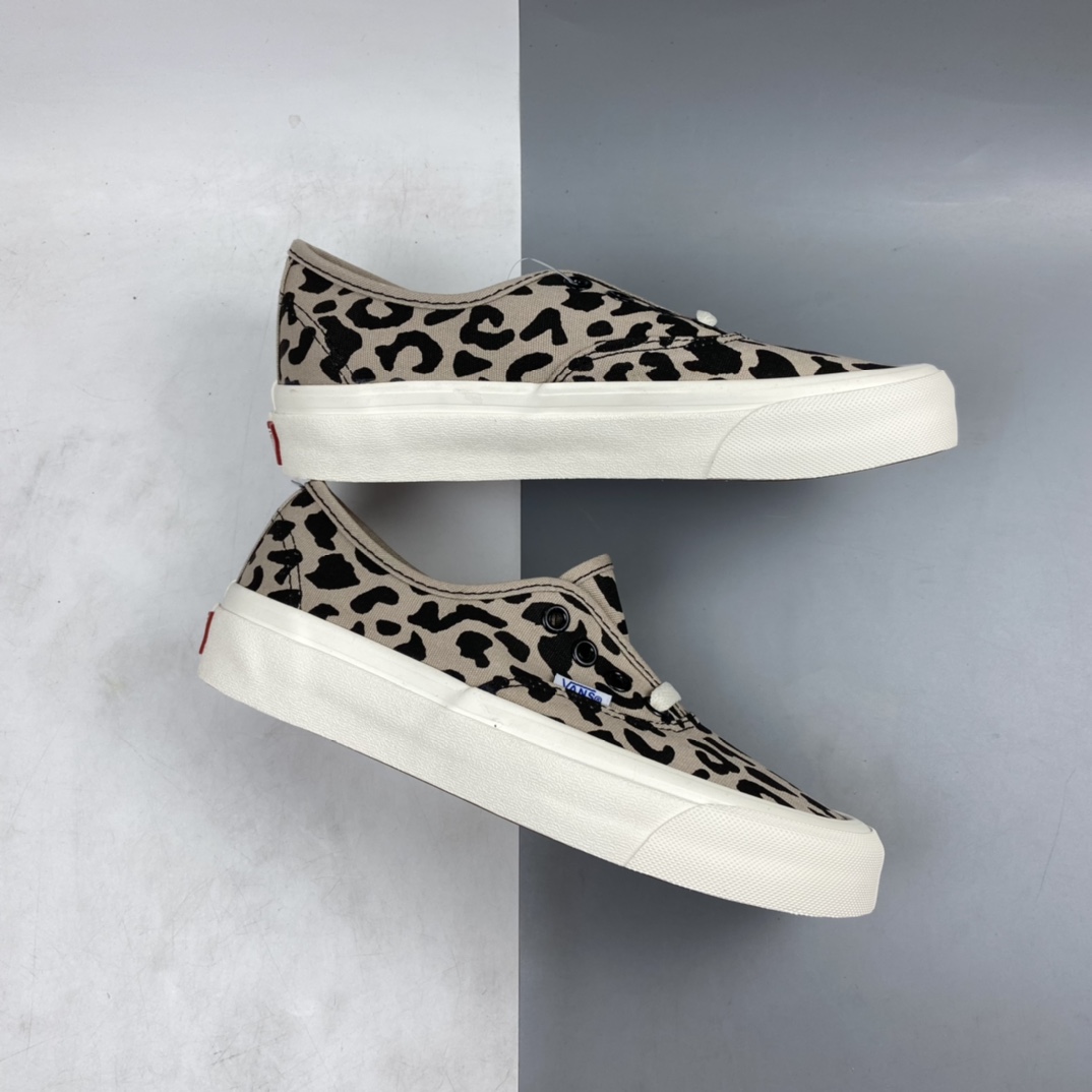 P130 Vans Vault OG Authentic LX 灰色豹纹 高端支线硫化帆布低帮休闲板鞋 VN0A38YYB89