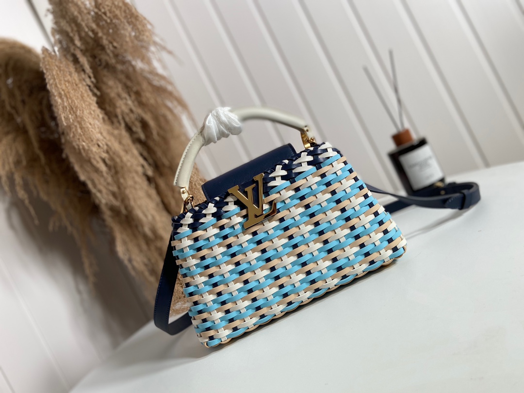 Louis Vuitton LV Capucines Bags Handbags High Quality Replica
 Blue Weave Summer Collection Fashion M48865