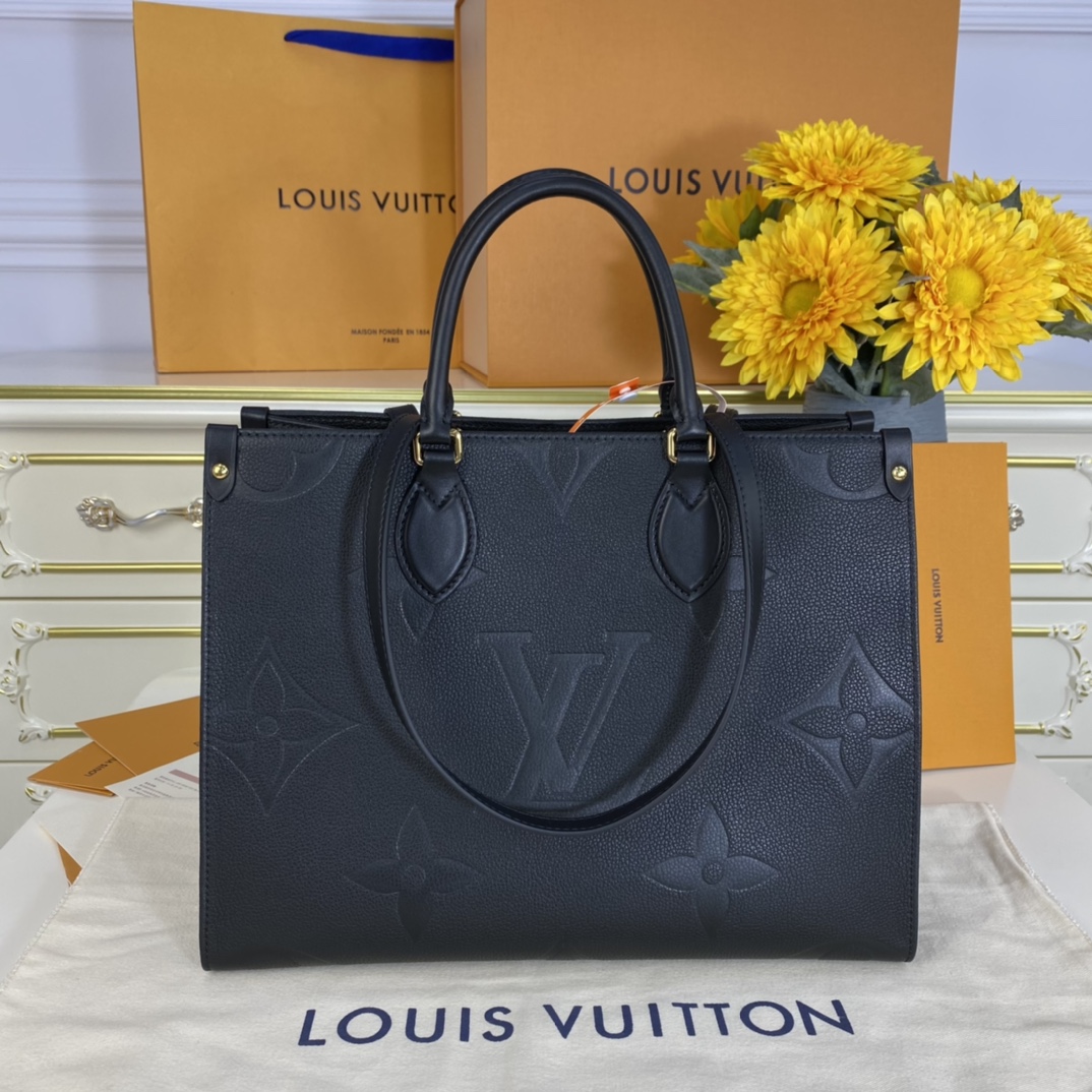 Louis Vuitton LV Onthego Buy
 Tote Bags Black Cowhide M45595