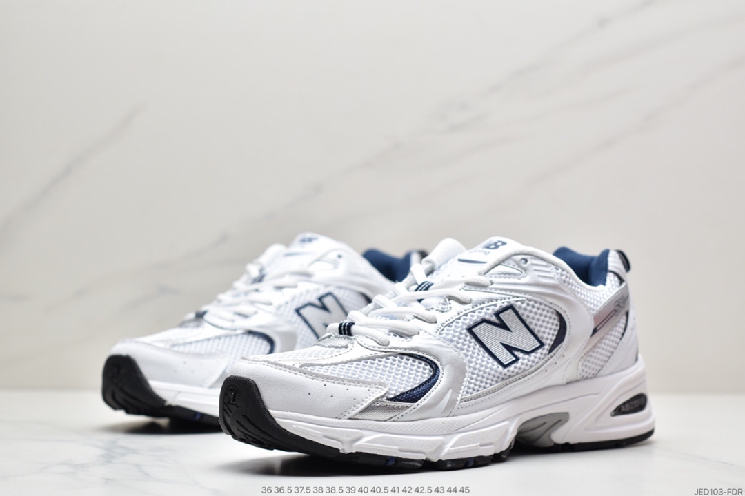 150 New Balance 新百伦MR530FWI系列 夏季网面复古跑鞋透气网面 牛皮拼接 轻便防滑