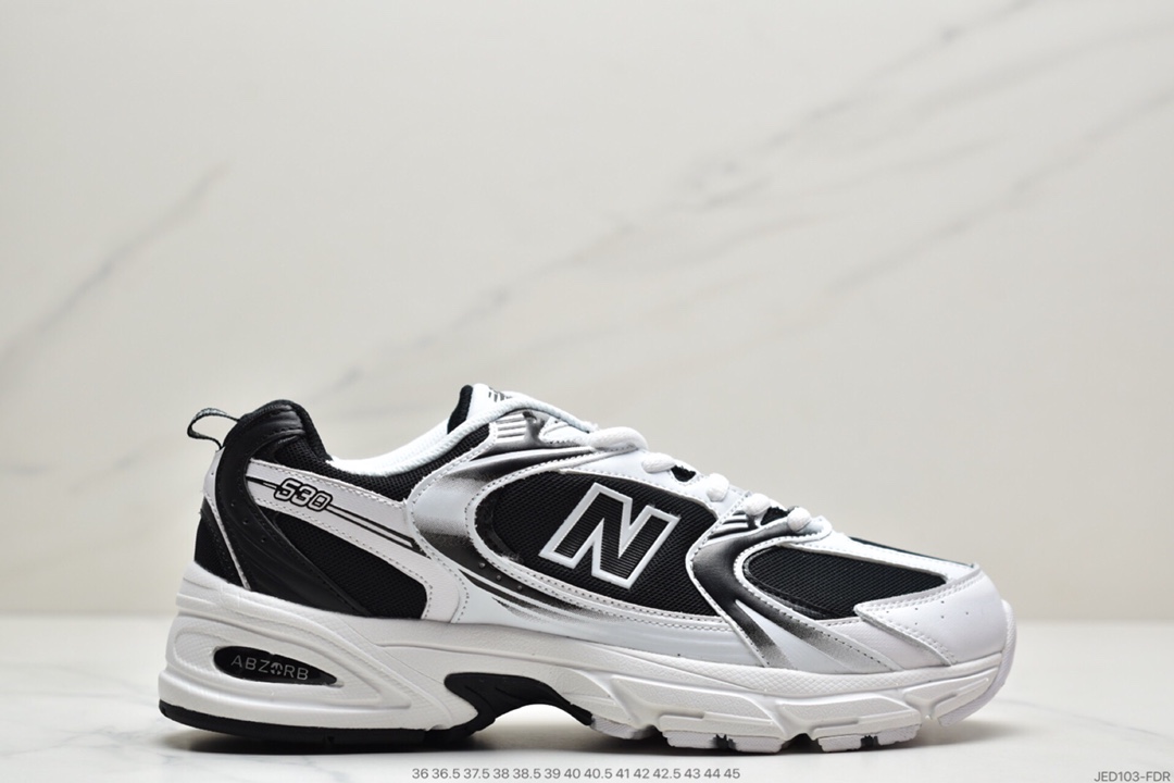 150 New Balance 新百伦MR530FWI系列 夏季网面复古跑鞋透气网面 牛皮拼接