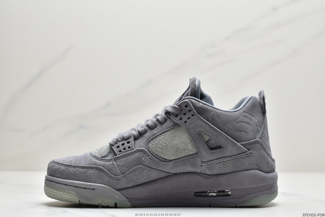 400  Air Jordan 4 X Kaws 灰麂皮翻水经典 930155-001