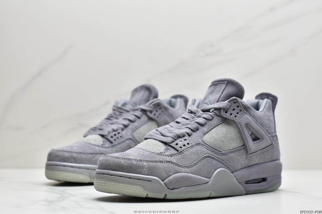 400  Air Jordan 4 X Kaws 灰麂皮翻水经典 930155-001