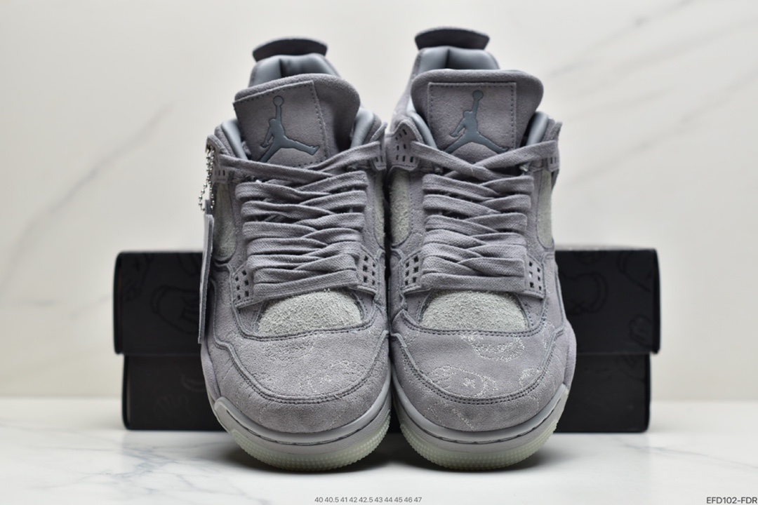 400  Air Jordan 4 X Kaws 灰麂皮翻水经典 930155-001