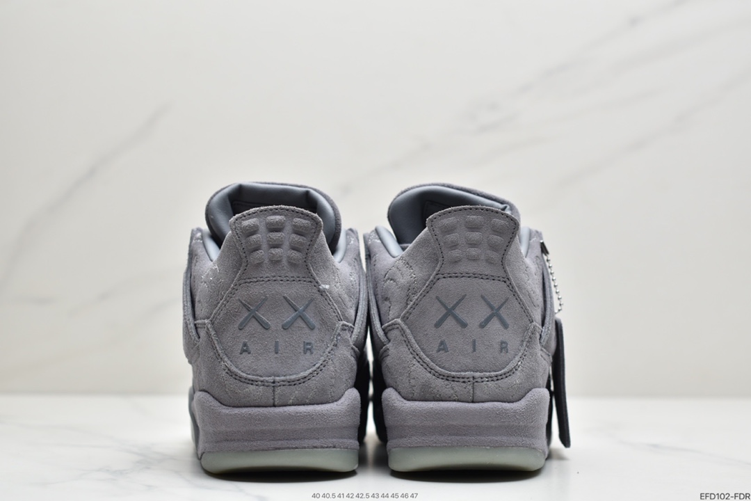 400  Air Jordan 4 X Kaws 灰麂皮翻水经典 930155-001