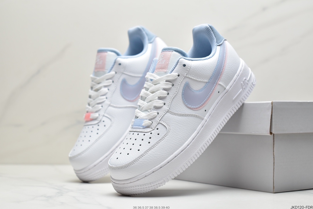 160 耐克Nike Air Force1’ 07 蓝粉双钩原楦头原纸板CW1574-100