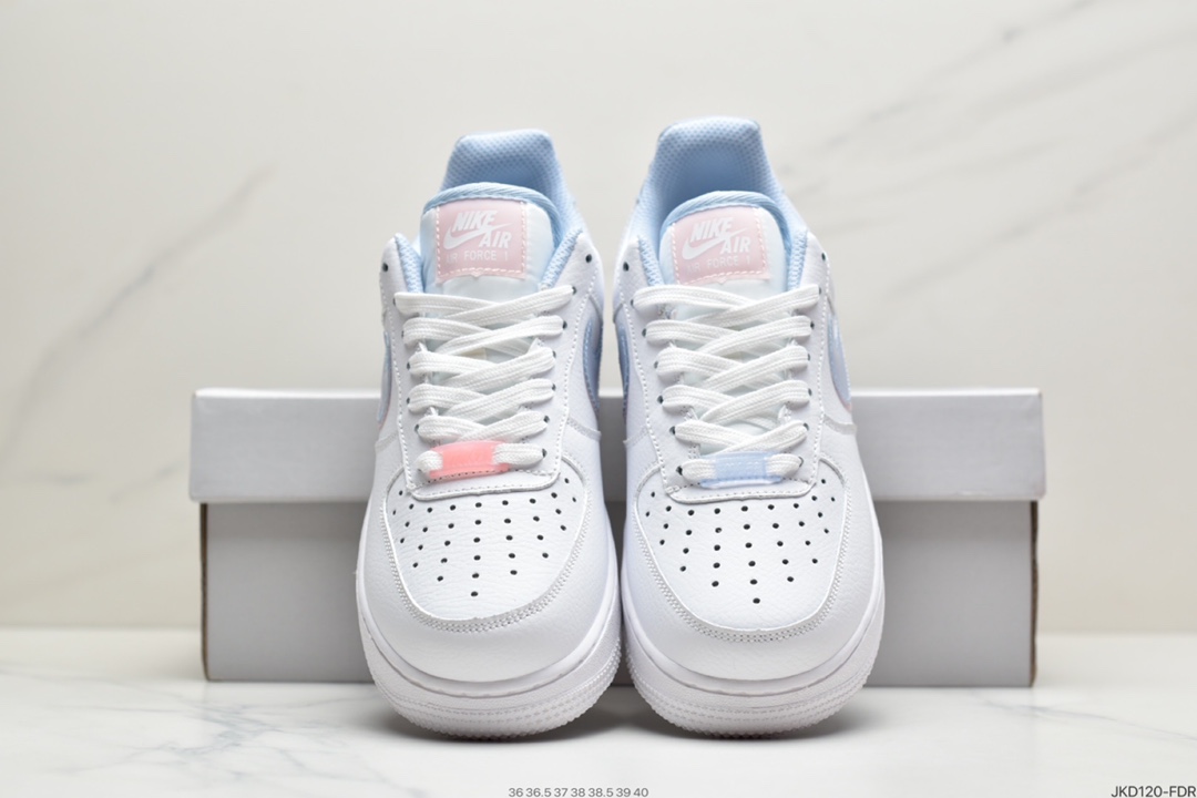 160 耐克Nike Air Force1’ 07 蓝粉双钩原楦头原纸板CW1574-100