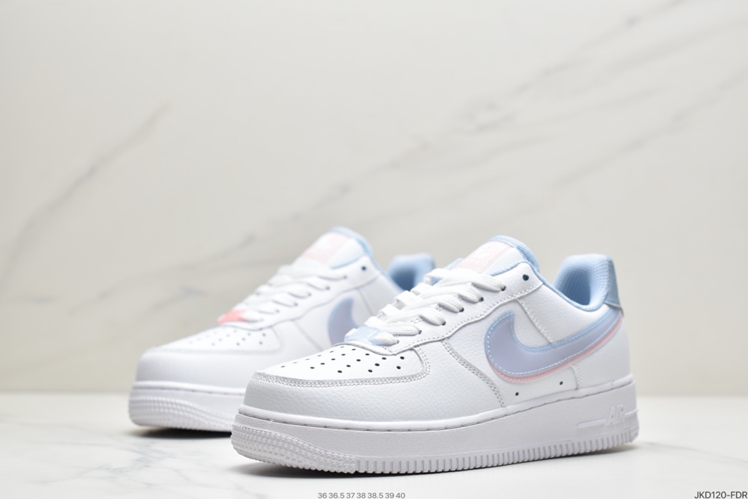 160 耐克Nike Air Force1’ 07 蓝粉双钩原楦头原纸板CW1574-100
