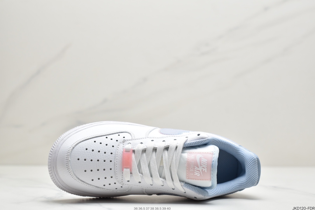 160 耐克Nike Air Force1’ 07 蓝粉双钩原楦头原纸板CW1574-100
