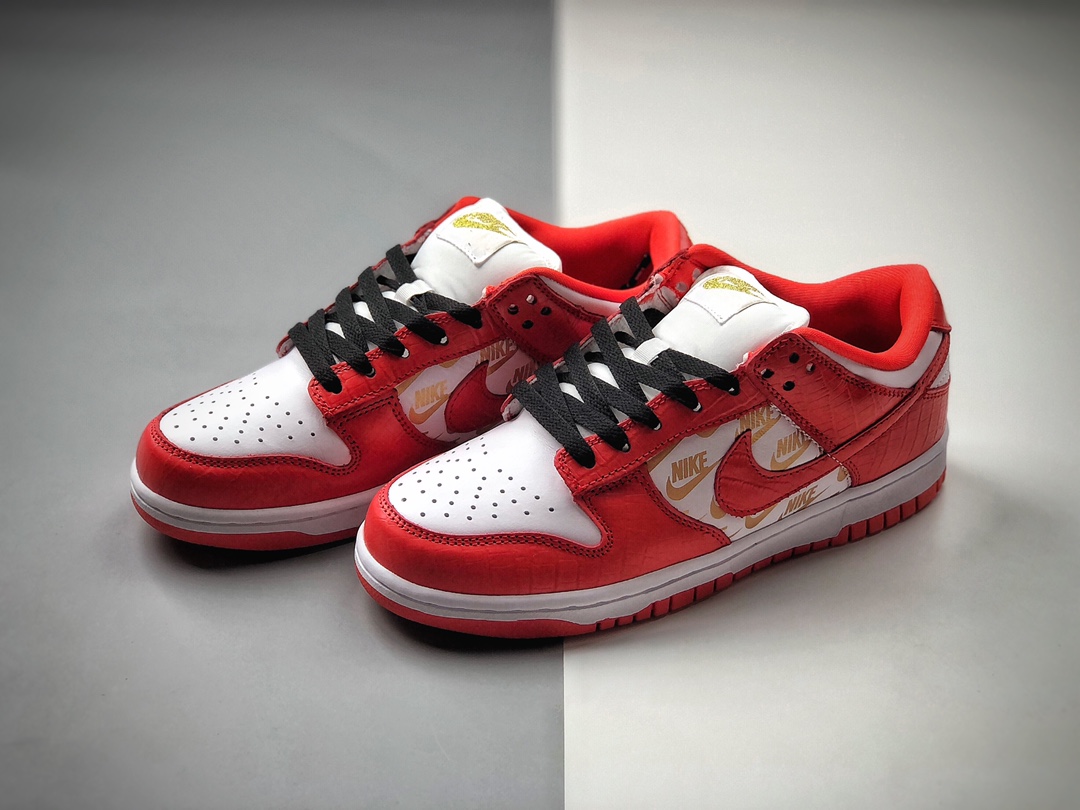 380  纯原版本 耐克 SB 白红 Supreme x Nike SB DuNIKE Low  DH3228-161