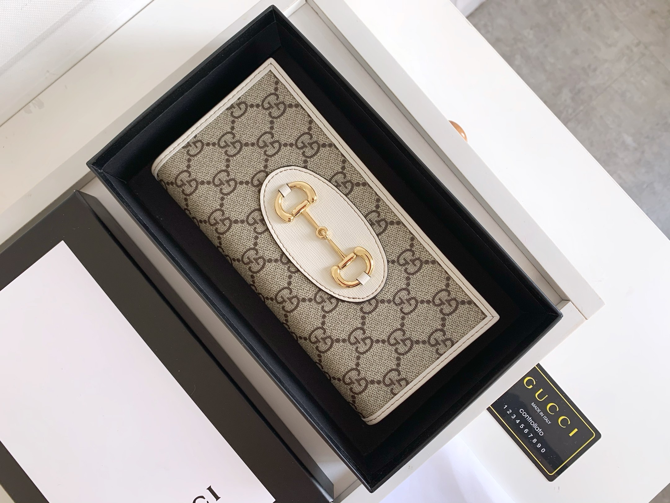 Gucci 1955馬衔扣カードケース GG Supreme