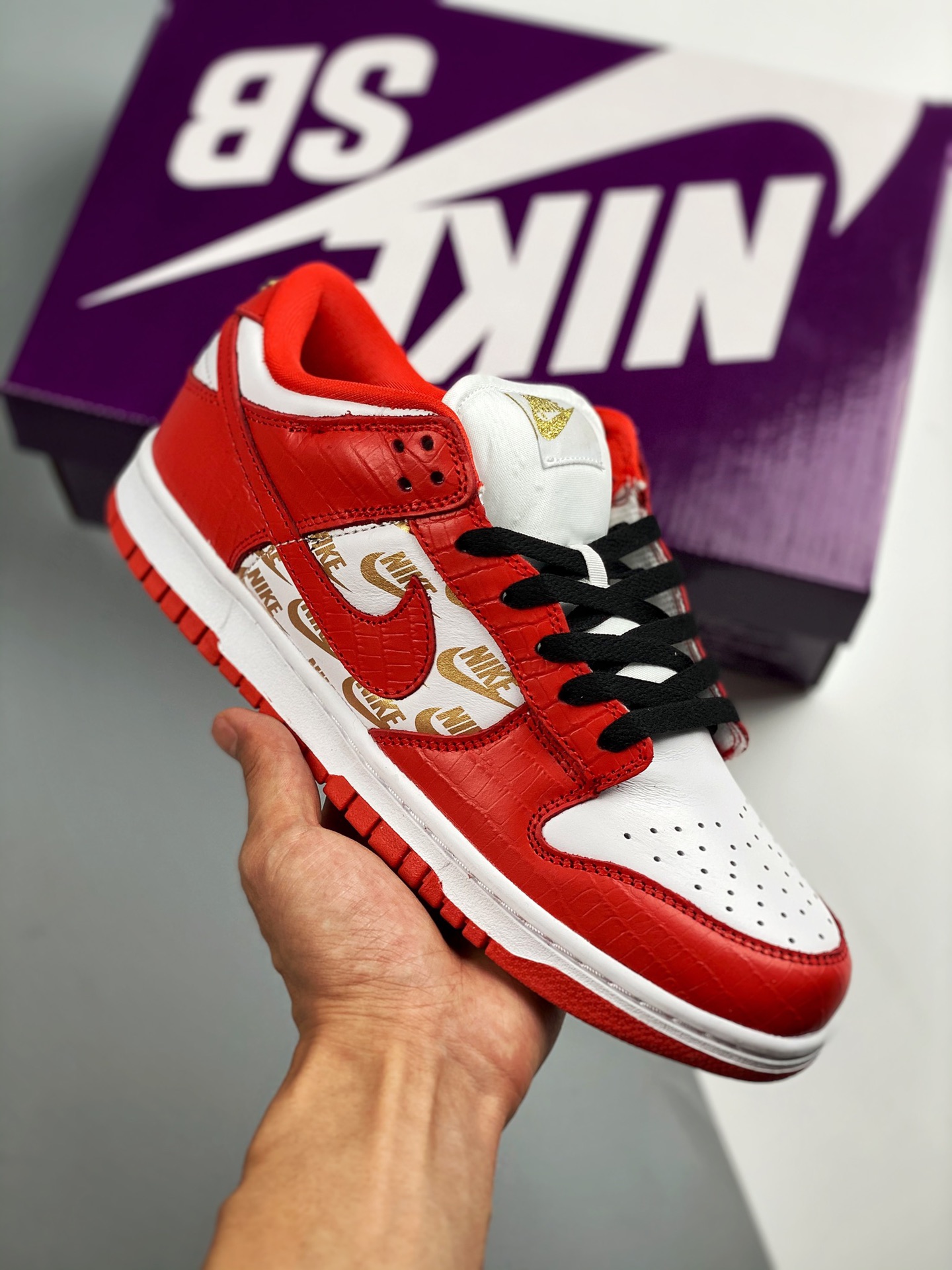 NK SB Dunk Low OG edición conjunta rojo y blanco, producción pura original de fábrica grande #etiqueta tejida de fábric…