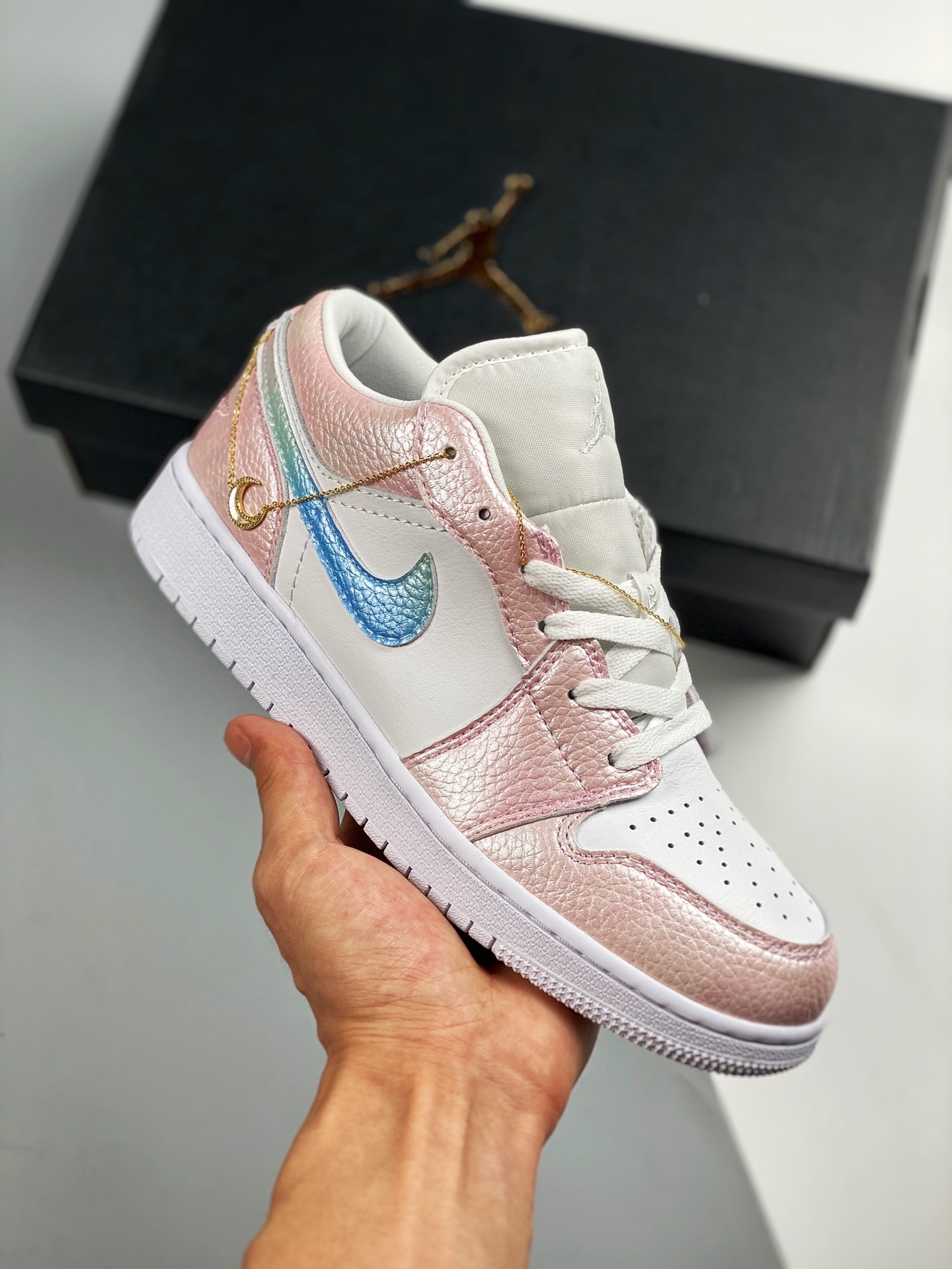 Air Jordan 1 Low Diosa de la Luna Color Oficial Sincronizado Producto de Nivel Original #Rechazo de Suela Común Forma d…