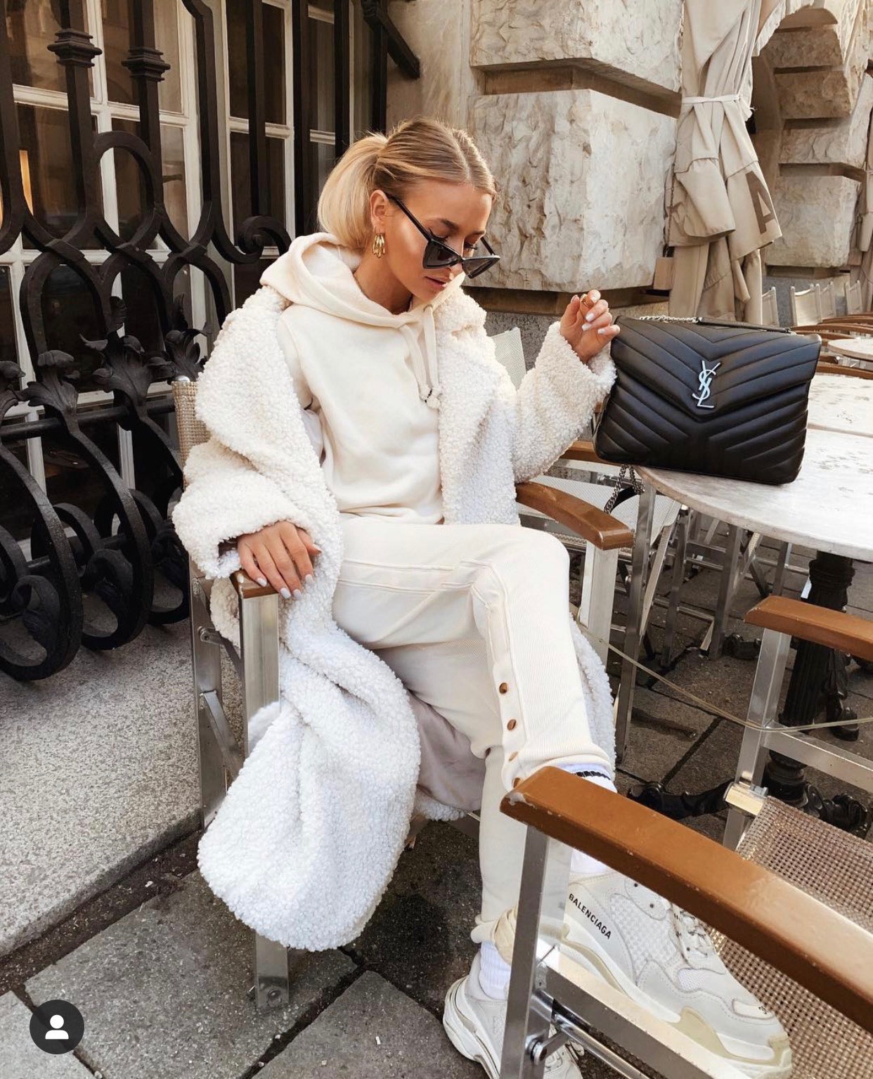 NO:406372,Black silver buckle 32cm matching show picture, Saint Laurent, saint laurent19860909黑色银扣32cm 搭配秀图,圣罗兰,saint laurent,Bag