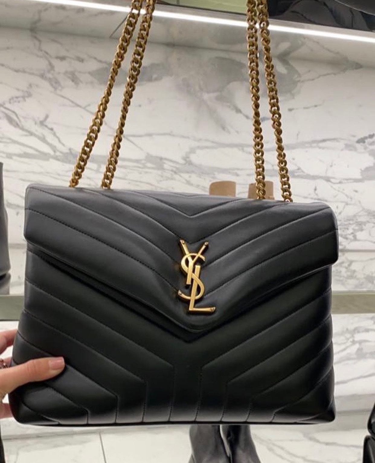 NO:406358,Black gold buckle 32cm show pictures, Saint Laurent, saint laurent19860909黑色金扣32cm 秀图,圣罗兰,saint laurent,Bag