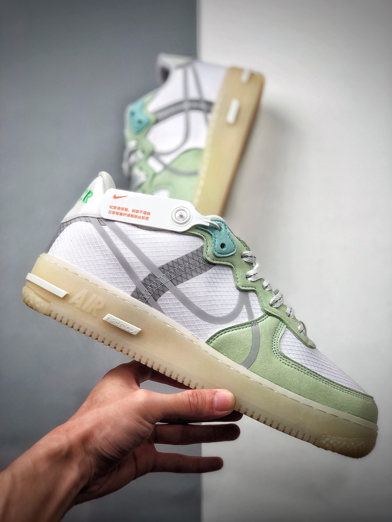 200  Air Force 1 React QS 解析绿夜光底 反光勾 CQ8879-111