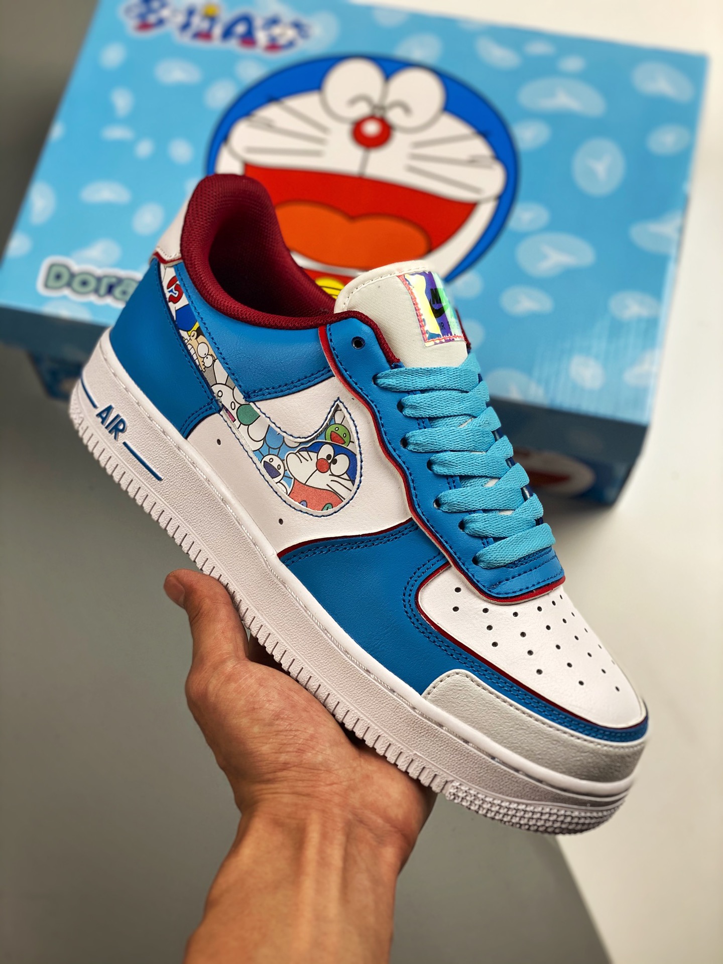 Nike Air Force 1 '07 Doraemon, nivel original, horma original, cartón original, estilo auténtico de Air Force, #enfocad…