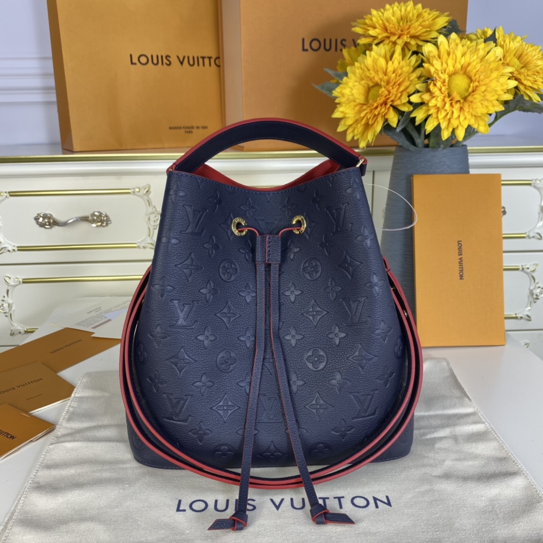 Where can I buy
 Louis Vuitton LV NeoNoe Bucket Bags Practical And Versatile Replica Designer
 Blue Dark Navy All Steel Empreinte​ Cowhide M45306