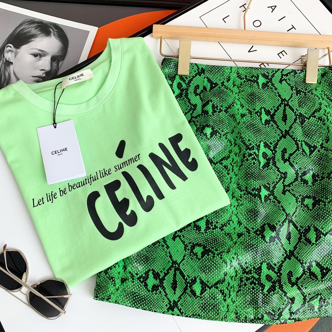 ️celine印花字母T鳄鱼包裙套装