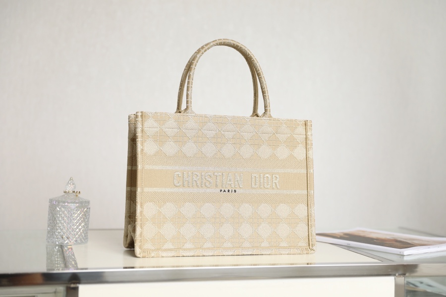 Buy AAA Cheap
 Dior Book Tote Handbags Tote Bags Apricot Color Embroidery
