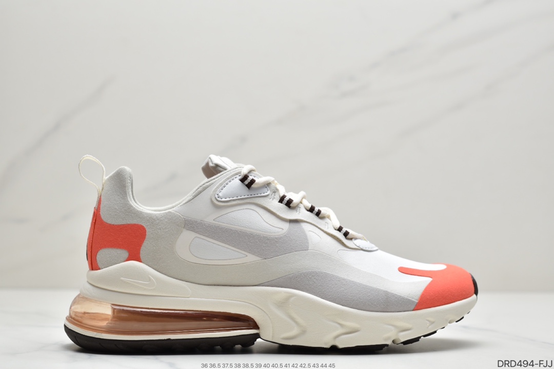 110  耐克Nike React Air Max 270 React 高桥盾纱网系列 机能半气垫步跑鞋 AO4971-100