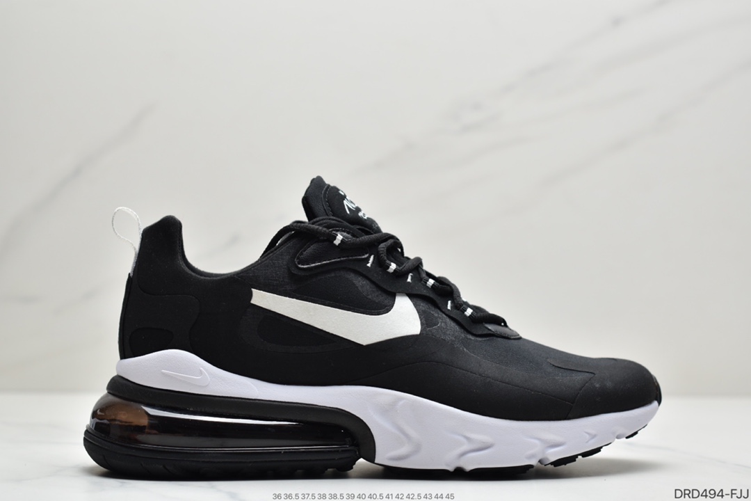 110  耐克Nike React Air Max 270 React 高桥盾纱网系列 机能半气垫步跑鞋 AO4971-100