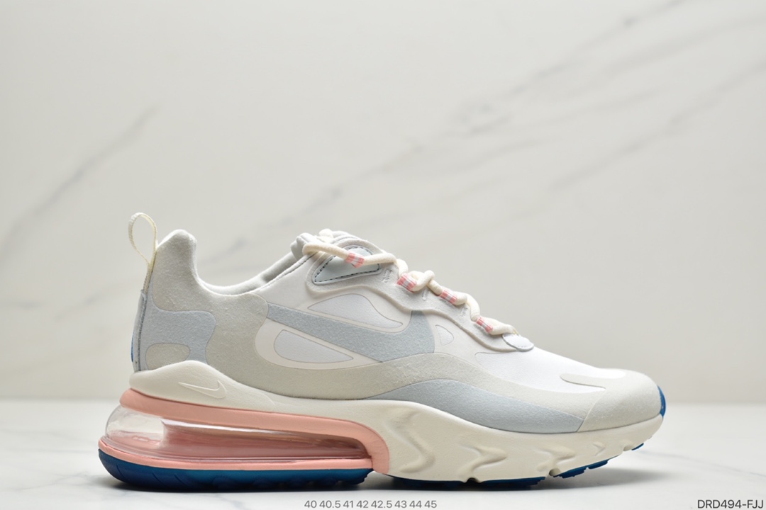 110  耐克Nike React Air Max 270 React 高桥盾纱网系列 机能半气垫步跑鞋 AO4971-100