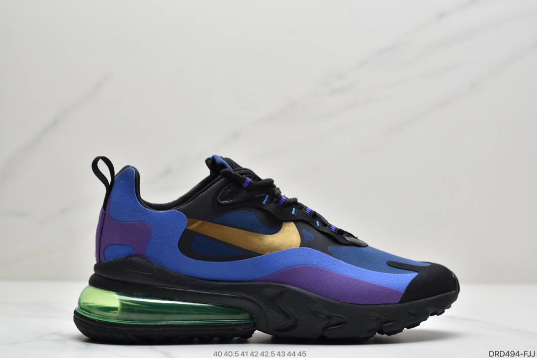 110  耐克Nike React Air Max 270 React 高桥盾纱网系列 机能半气垫步跑鞋 AO4971-100
