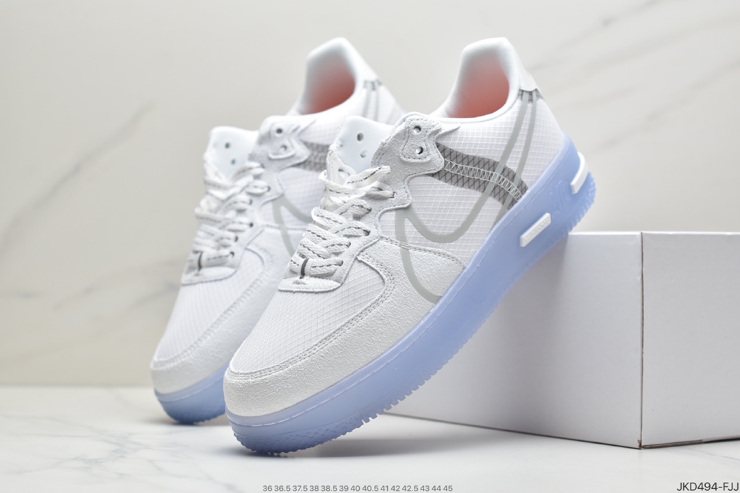 160 耐克 Nike Air Force 1 React QS  空军一号 低帮 解析冰蓝 CQ8879-100