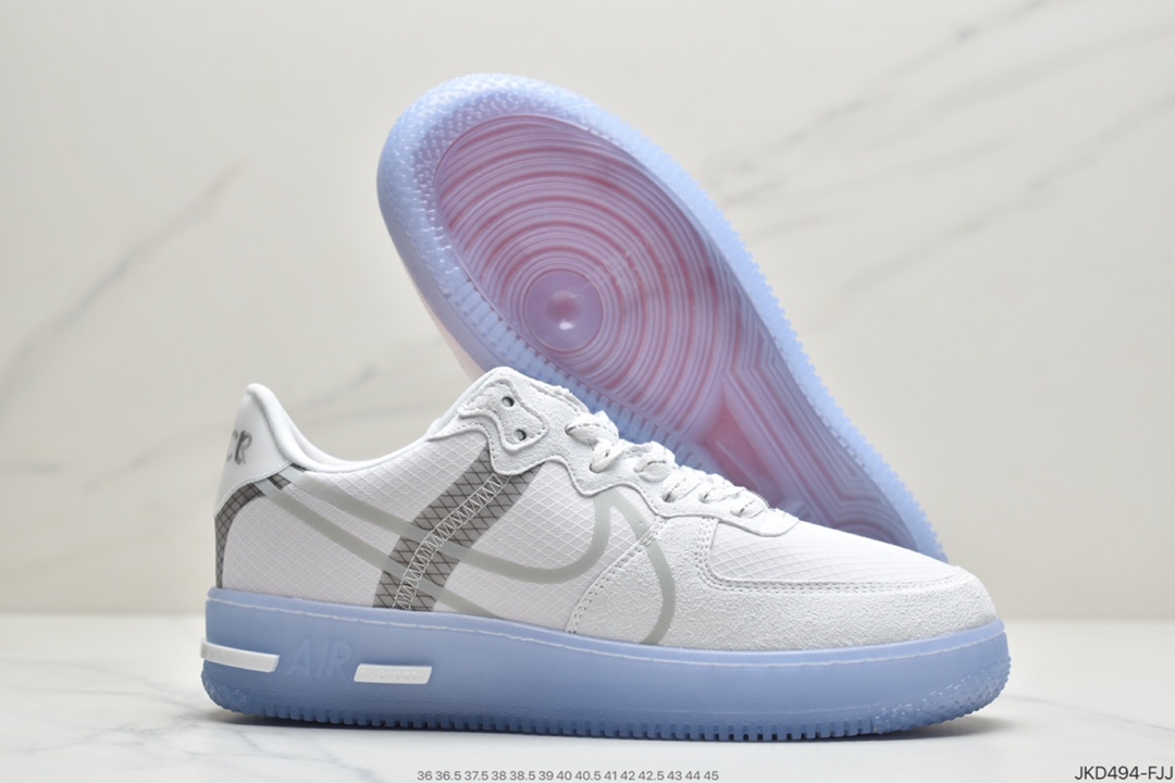 160 耐克 Nike Air Force 1 React QS  空军一号 低帮 解析冰蓝 CQ8879-100